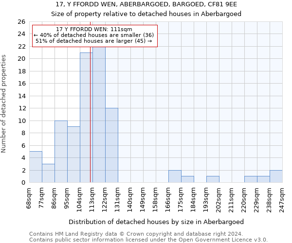 17, Y FFORDD WEN, ABERBARGOED, BARGOED, CF81 9EE: Size of property relative to detached houses in Aberbargoed