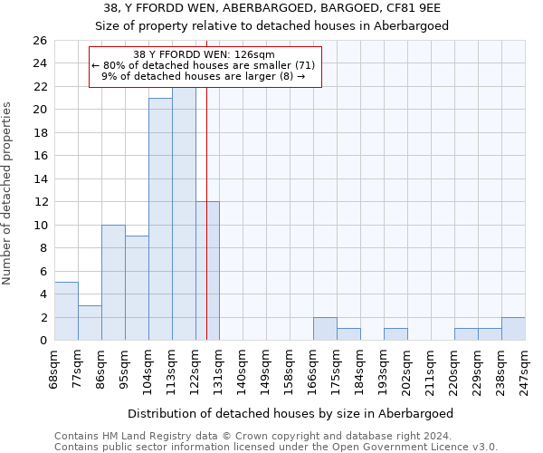 38, Y FFORDD WEN, ABERBARGOED, BARGOED, CF81 9EE: Size of property relative to detached houses in Aberbargoed