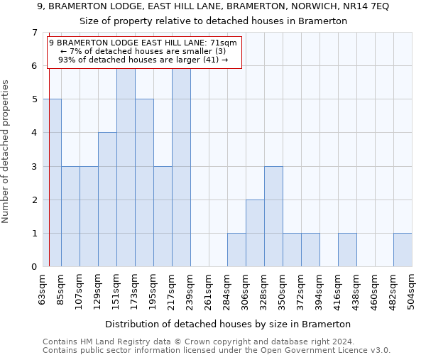 9, BRAMERTON LODGE, EAST HILL LANE, BRAMERTON, NORWICH, NR14 7EQ: Size of property relative to detached houses in Bramerton