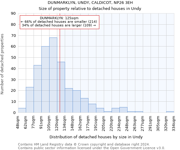 DUNMARKLYN, UNDY, CALDICOT, NP26 3EH: Size of property relative to detached houses in Undy