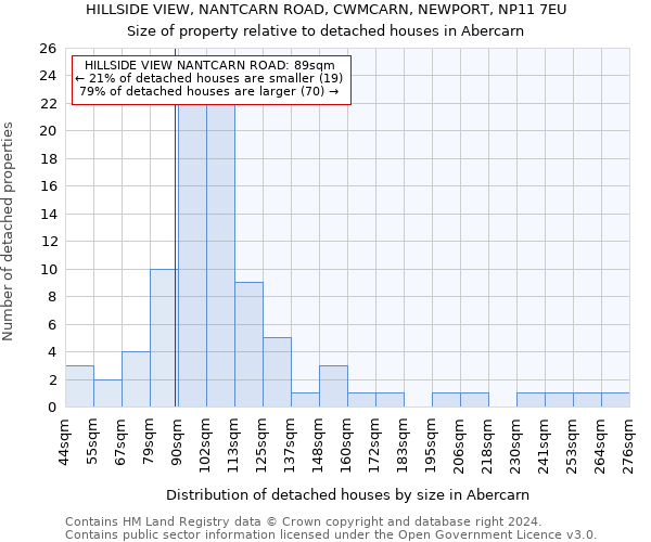 HILLSIDE VIEW, NANTCARN ROAD, CWMCARN, NEWPORT, NP11 7EU: Size of property relative to detached houses in Abercarn