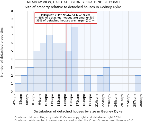 MEADOW VIEW, HALLGATE, GEDNEY, SPALDING, PE12 0AH: Size of property relative to detached houses in Gedney Dyke
