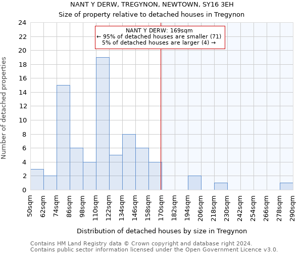 NANT Y DERW, TREGYNON, NEWTOWN, SY16 3EH: Size of property relative to detached houses in Tregynon