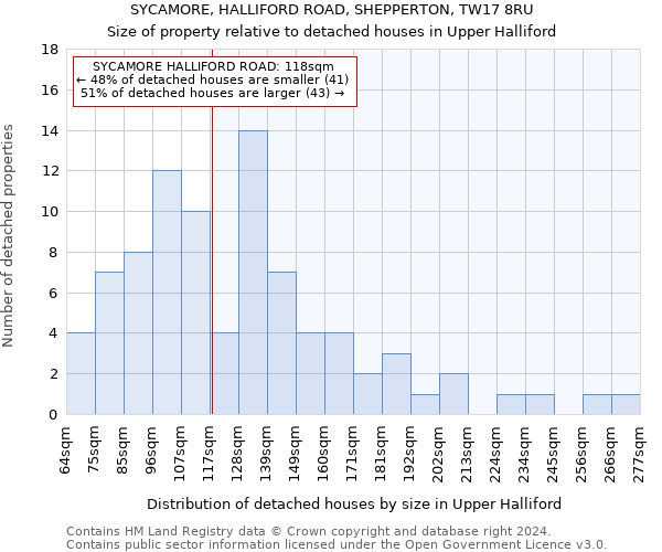 SYCAMORE, HALLIFORD ROAD, SHEPPERTON, TW17 8RU: Size of property relative to detached houses in Upper Halliford