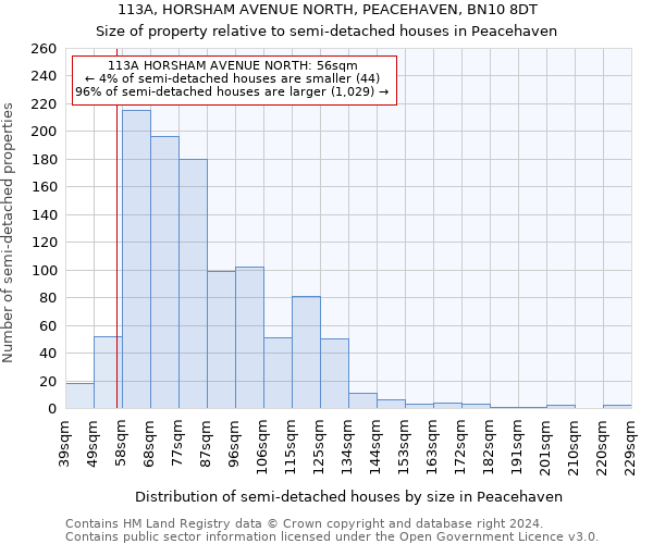 113A, HORSHAM AVENUE NORTH, PEACEHAVEN, BN10 8DT: Size of property relative to detached houses in Peacehaven