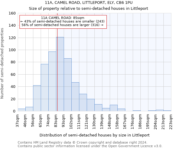 11A, CAMEL ROAD, LITTLEPORT, ELY, CB6 1PU: Size of property relative to detached houses in Littleport