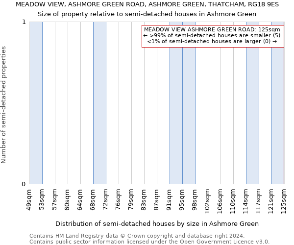 MEADOW VIEW, ASHMORE GREEN ROAD, ASHMORE GREEN, THATCHAM, RG18 9ES: Size of property relative to detached houses in Ashmore Green