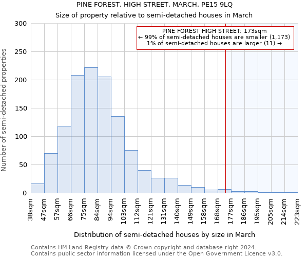 PINE FOREST, HIGH STREET, MARCH, PE15 9LQ: Size of property relative to detached houses in March