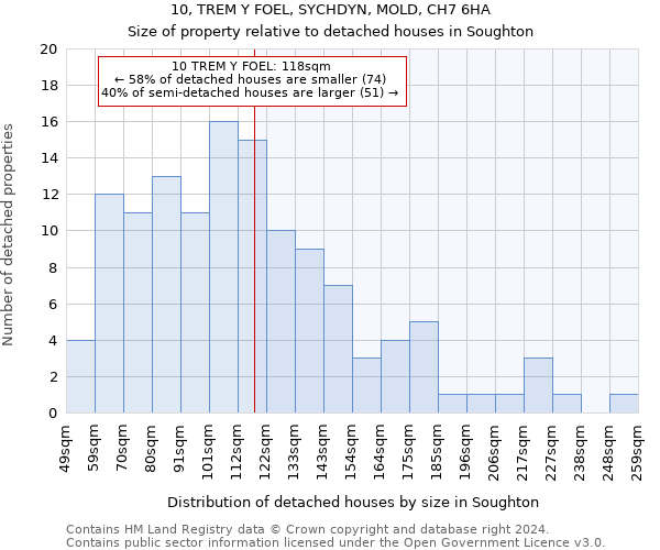 10, TREM Y FOEL, SYCHDYN, MOLD, CH7 6HA: Size of property relative to detached houses in Soughton