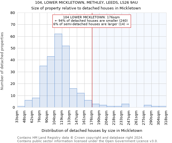 104, LOWER MICKLETOWN, METHLEY, LEEDS, LS26 9AU: Size of property relative to detached houses in Mickletown