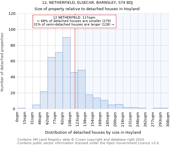 12, NETHERFIELD, ELSECAR, BARNSLEY, S74 8DJ: Size of property relative to detached houses in Hoyland
