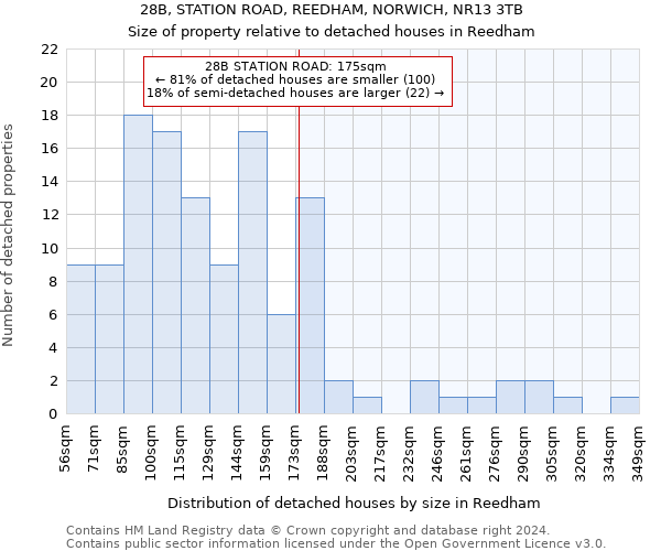 28B, STATION ROAD, REEDHAM, NORWICH, NR13 3TB: Size of property relative to detached houses in Reedham