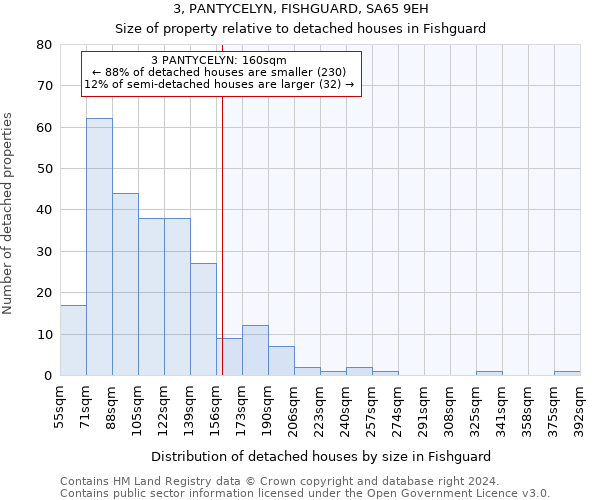 3, PANTYCELYN, FISHGUARD, SA65 9EH: Size of property relative to detached houses in Fishguard