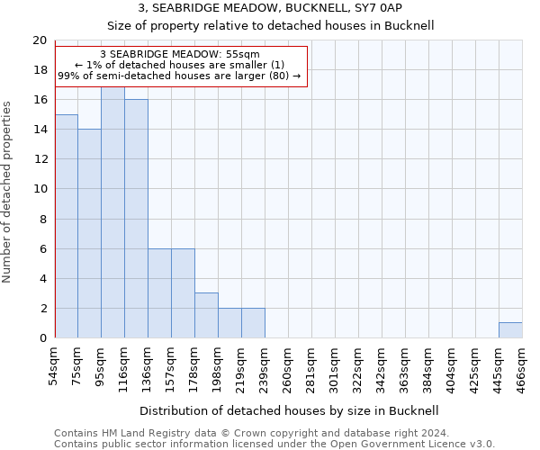 3, SEABRIDGE MEADOW, BUCKNELL, SY7 0AP: Size of property relative to detached houses in Bucknell