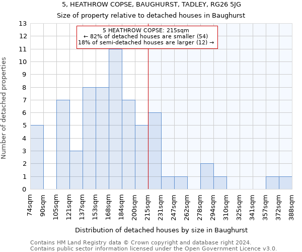 5, HEATHROW COPSE, BAUGHURST, TADLEY, RG26 5JG: Size of property relative to detached houses in Baughurst