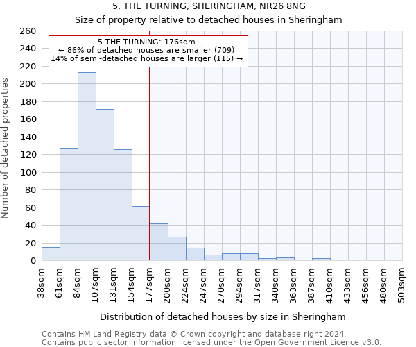 5, THE TURNING, SHERINGHAM, NR26 8NG: Size of property relative to detached houses in Sheringham
