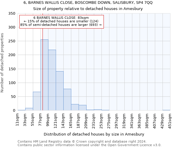 6, BARNES WALLIS CLOSE, BOSCOMBE DOWN, SALISBURY, SP4 7QQ: Size of property relative to detached houses in Amesbury