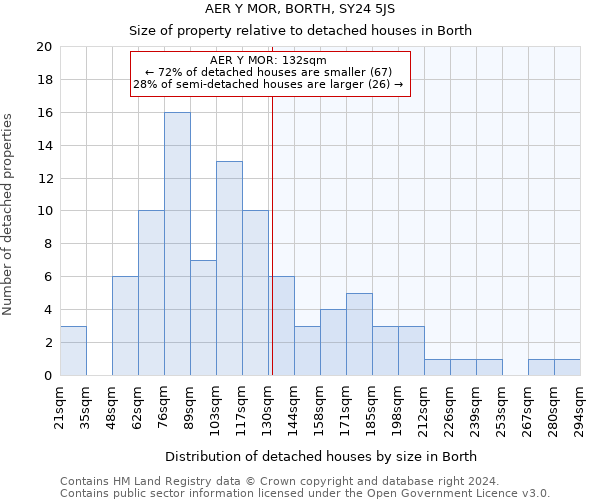 AER Y MOR, BORTH, SY24 5JS: Size of property relative to detached houses in Borth