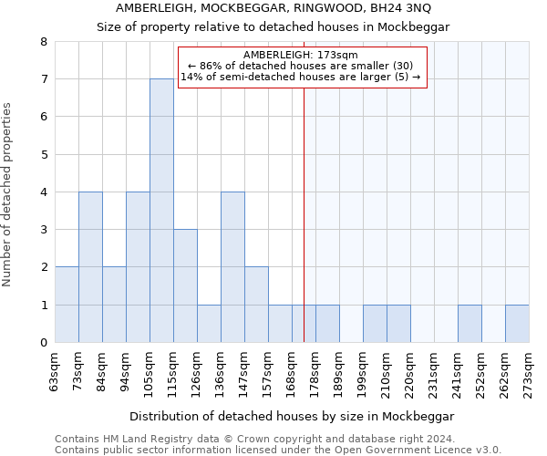 AMBERLEIGH, MOCKBEGGAR, RINGWOOD, BH24 3NQ: Size of property relative to detached houses in Mockbeggar