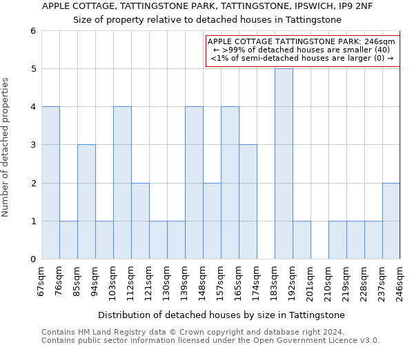 APPLE COTTAGE, TATTINGSTONE PARK, TATTINGSTONE, IPSWICH, IP9 2NF: Size of property relative to detached houses in Tattingstone