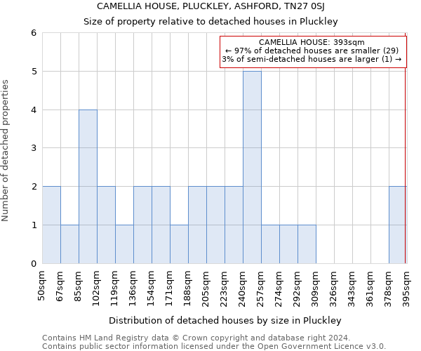 CAMELLIA HOUSE, PLUCKLEY, ASHFORD, TN27 0SJ: Size of property relative to detached houses in Pluckley