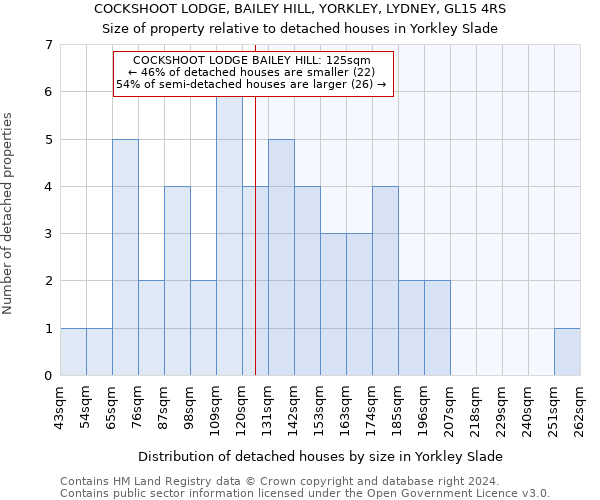 COCKSHOOT LODGE, BAILEY HILL, YORKLEY, LYDNEY, GL15 4RS: Size of property relative to detached houses in Yorkley Slade