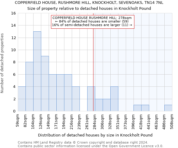 COPPERFIELD HOUSE, RUSHMORE HILL, KNOCKHOLT, SEVENOAKS, TN14 7NL: Size of property relative to detached houses in Knockholt Pound