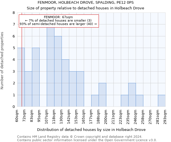 FENMOOR, HOLBEACH DROVE, SPALDING, PE12 0PS: Size of property relative to detached houses in Holbeach Drove