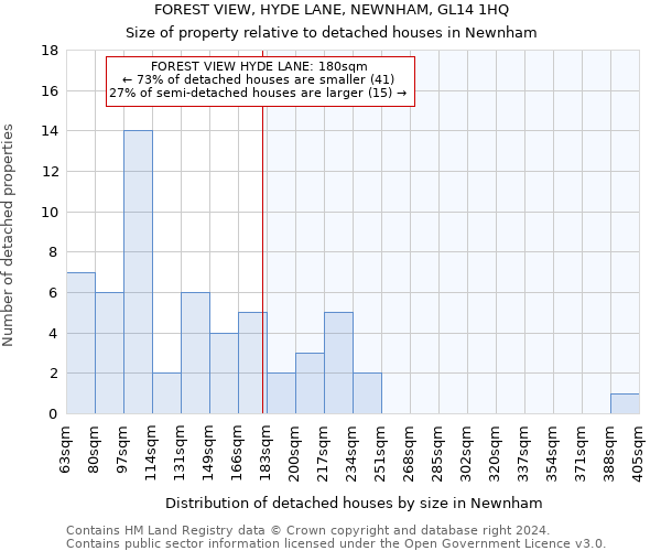FOREST VIEW, HYDE LANE, NEWNHAM, GL14 1HQ: Size of property relative to detached houses in Newnham