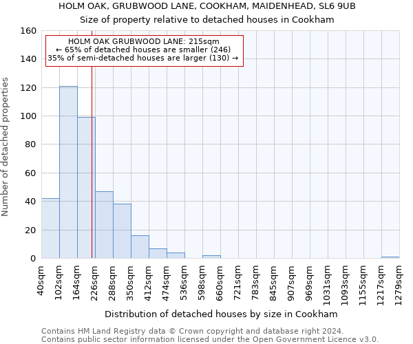 HOLM OAK, GRUBWOOD LANE, COOKHAM, MAIDENHEAD, SL6 9UB: Size of property relative to detached houses in Cookham