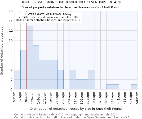 HUNTERS GATE, MAIN ROAD, KNOCKHOLT, SEVENOAKS, TN14 7JE: Size of property relative to detached houses in Knockholt Pound