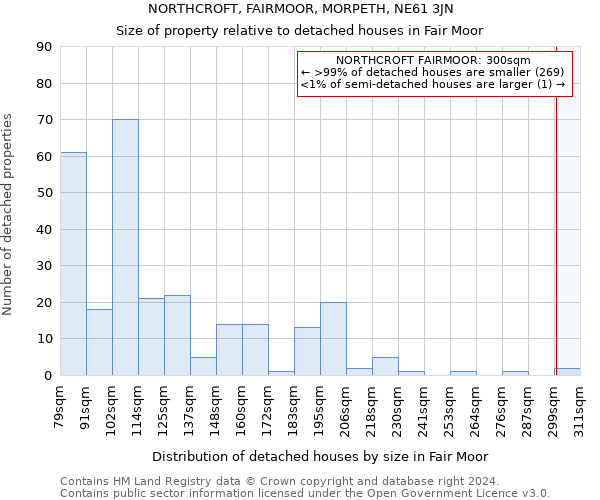 NORTHCROFT, FAIRMOOR, MORPETH, NE61 3JN: Size of property relative to detached houses in Fair Moor
