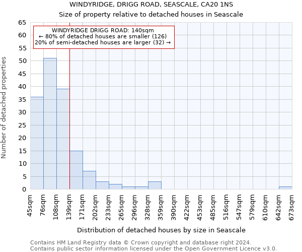 WINDYRIDGE, DRIGG ROAD, SEASCALE, CA20 1NS: Size of property relative to detached houses in Seascale