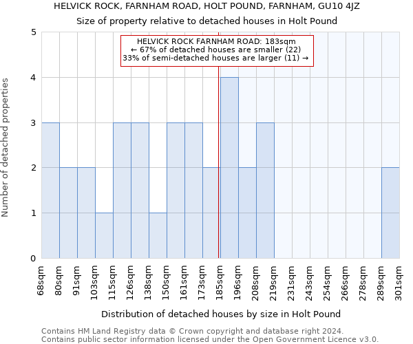 HELVICK ROCK, FARNHAM ROAD, HOLT POUND, FARNHAM, GU10 4JZ: Size of property relative to detached houses in Holt Pound