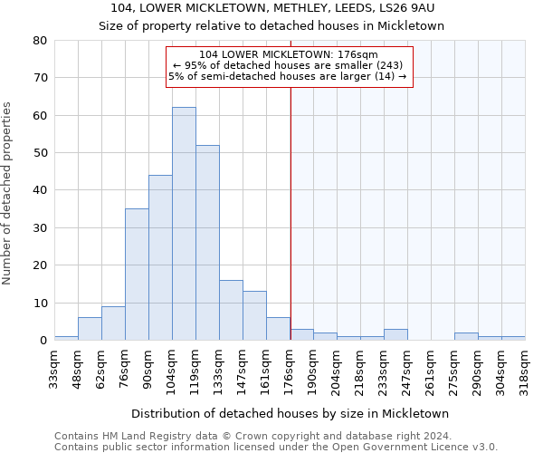 104, LOWER MICKLETOWN, METHLEY, LEEDS, LS26 9AU: Size of property relative to detached houses in Mickletown