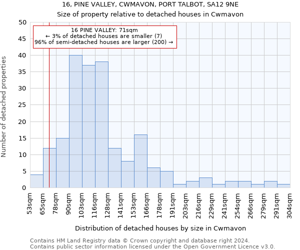 16, PINE VALLEY, CWMAVON, PORT TALBOT, SA12 9NE: Size of property relative to detached houses in Cwmavon