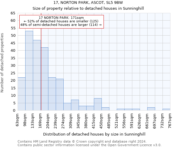 17, NORTON PARK, ASCOT, SL5 9BW: Size of property relative to detached houses in Sunninghill