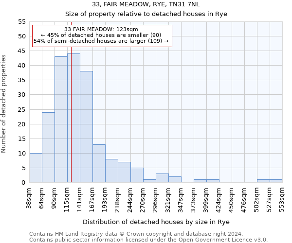 33, FAIR MEADOW, RYE, TN31 7NL: Size of property relative to detached houses in Rye