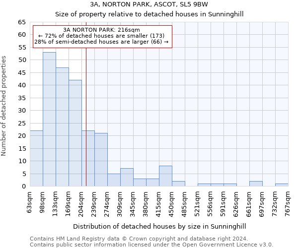 3A, NORTON PARK, ASCOT, SL5 9BW: Size of property relative to detached houses in Sunninghill