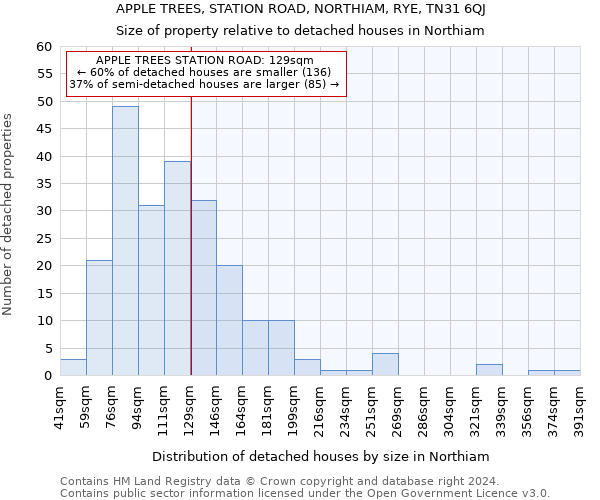 APPLE TREES, STATION ROAD, NORTHIAM, RYE, TN31 6QJ: Size of property relative to detached houses in Northiam