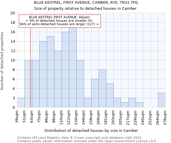 BLUE KESTREL, FIRST AVENUE, CAMBER, RYE, TN31 7FQ: Size of property relative to detached houses in Camber