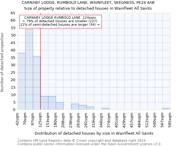 CARNABY LODGE, RUMBOLD LANE, WAINFLEET, SKEGNESS, PE24 4AB: Size of property relative to detached houses in Wainfleet All Saints