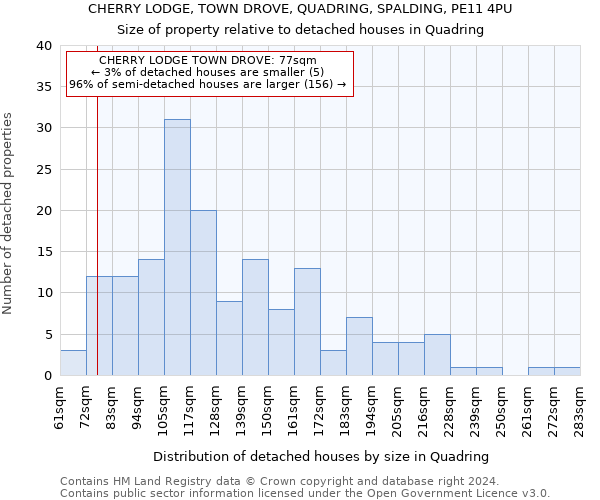 CHERRY LODGE, TOWN DROVE, QUADRING, SPALDING, PE11 4PU: Size of property relative to detached houses in Quadring