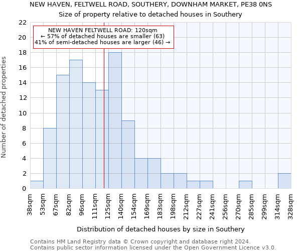 NEW HAVEN, FELTWELL ROAD, SOUTHERY, DOWNHAM MARKET, PE38 0NS: Size of property relative to detached houses in Southery