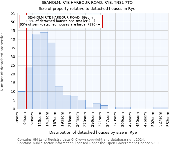 SEAHOLM, RYE HARBOUR ROAD, RYE, TN31 7TQ: Size of property relative to detached houses in Rye