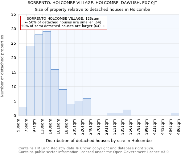 SORRENTO, HOLCOMBE VILLAGE, HOLCOMBE, DAWLISH, EX7 0JT: Size of property relative to detached houses in Holcombe