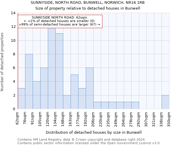 SUNNYSIDE, NORTH ROAD, BUNWELL, NORWICH, NR16 1RB: Size of property relative to detached houses in Bunwell