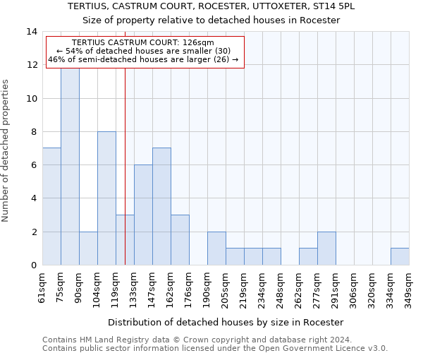 TERTIUS, CASTRUM COURT, ROCESTER, UTTOXETER, ST14 5PL: Size of property relative to detached houses in Rocester