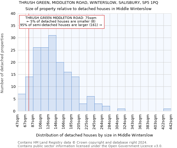 THRUSH GREEN, MIDDLETON ROAD, WINTERSLOW, SALISBURY, SP5 1PQ: Size of property relative to detached houses in Middle Winterslow