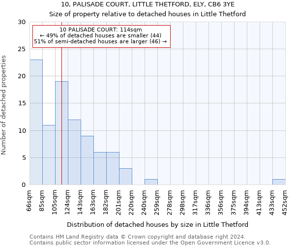 10, PALISADE COURT, LITTLE THETFORD, ELY, CB6 3YE: Size of property relative to detached houses in Little Thetford